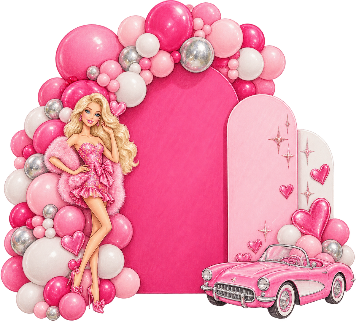 Barbie Balloon Backdrop