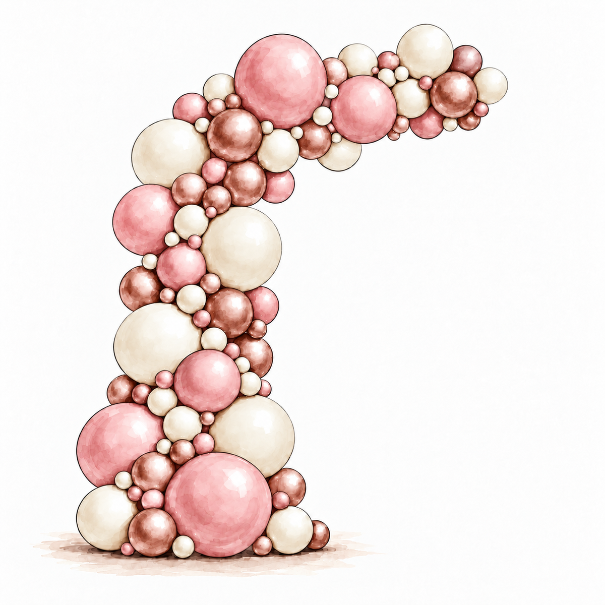 Blush and Rose Gold Balloon Garland