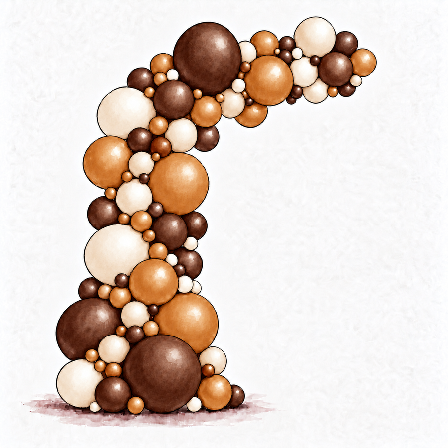 Chocolate, Caramel and Cream Balloon Garland