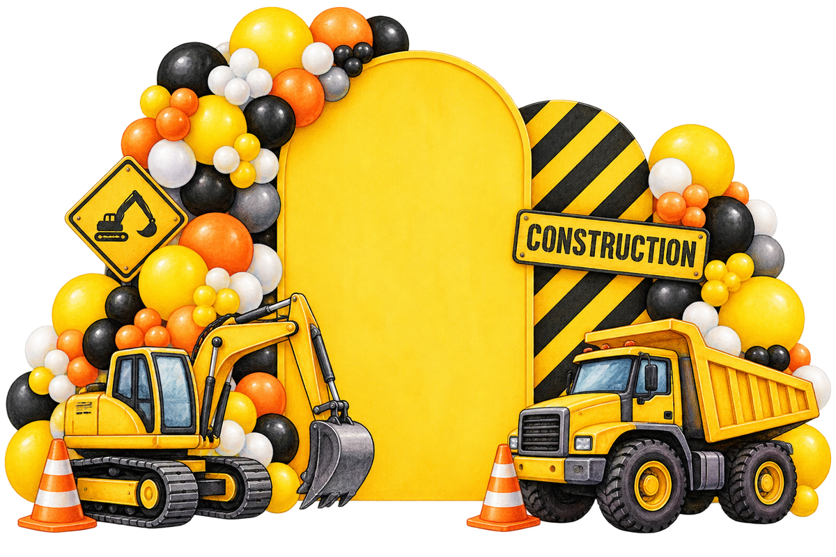 Construction Balloon Backdrop