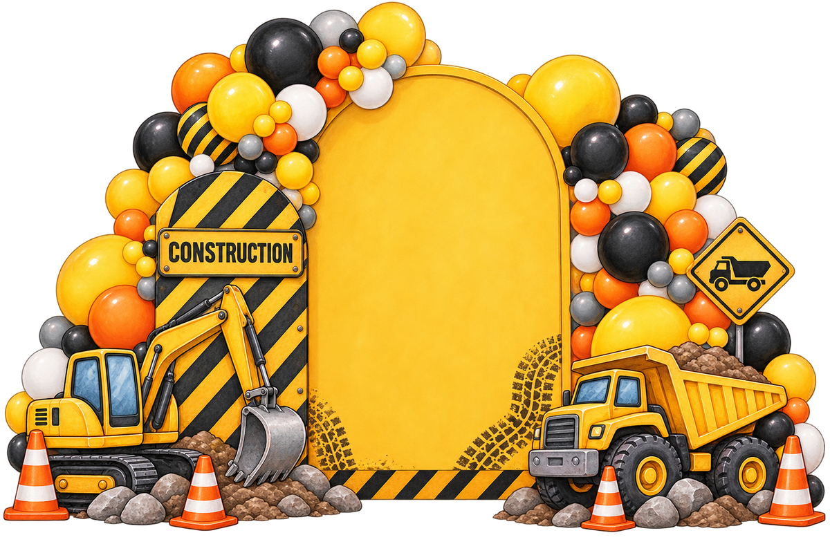 Construction Balloon Backdrop
