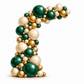 Emerald Green, Champagne and Gold Balloon Garland