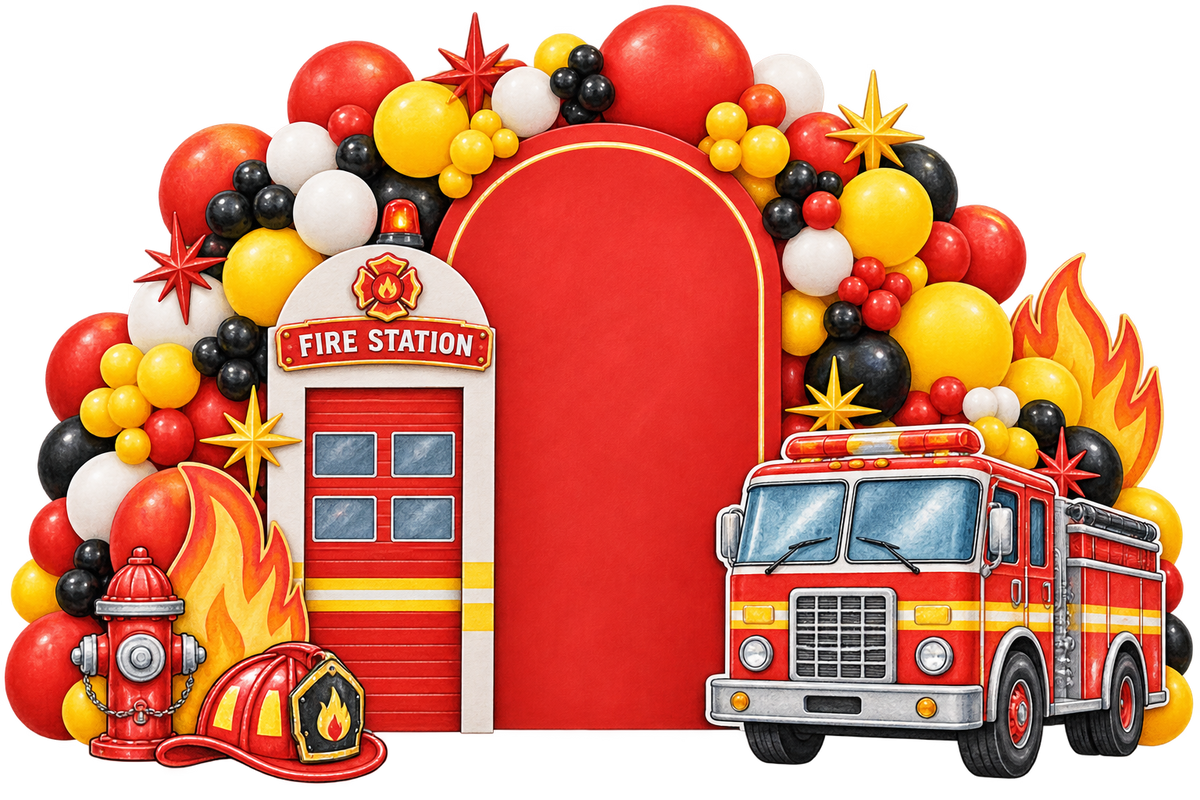 Firefighter Balloon Backdrop