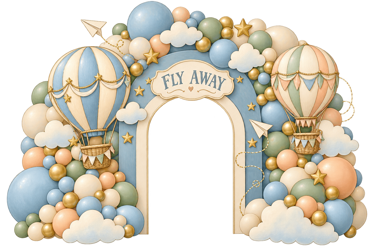 Fly Away Balloon Backdrop