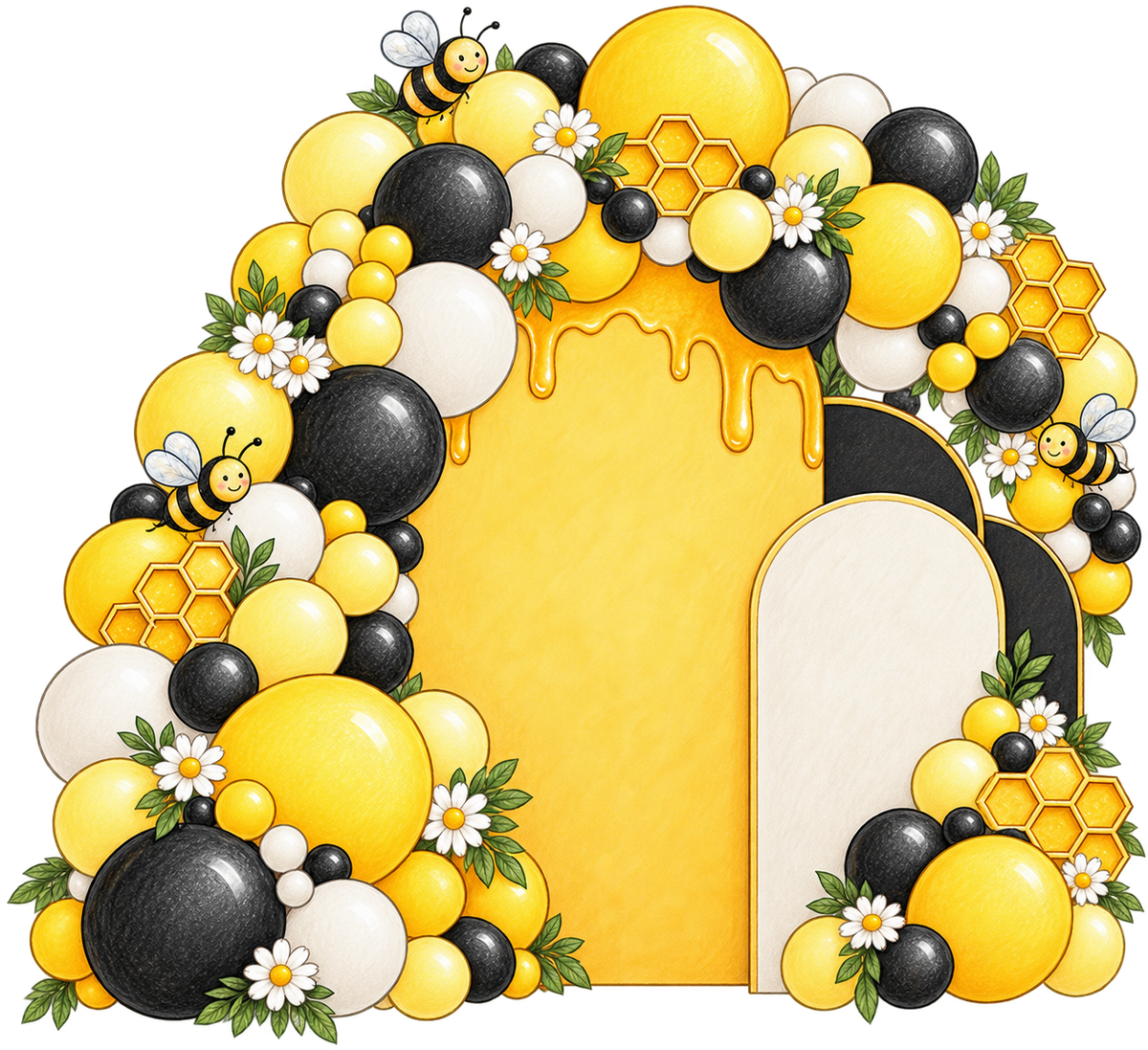 Honey Bee Balloon Backdrop