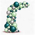 Teal, Mint and Silver Balloon Garland
