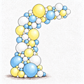 Lemon, Pastel Blue and White Balloon Garland