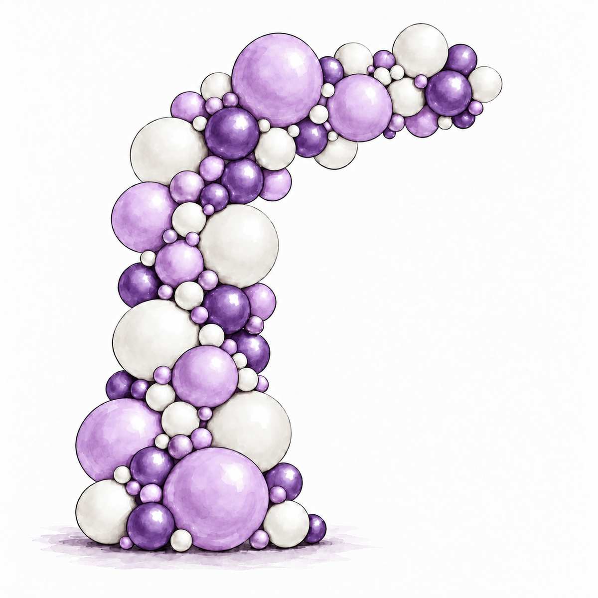 Lilac, Lavender and Pearl Balloon Garland