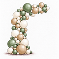 Sage, Beige and Ivory Balloon Garland