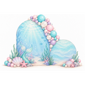 Pastel Mermaid Balloon Backdrop