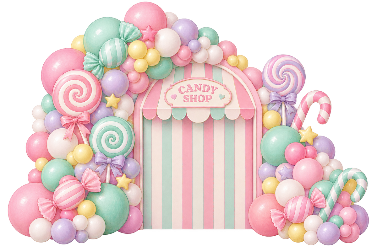 Pastel Candy Land Balloon Backdrop