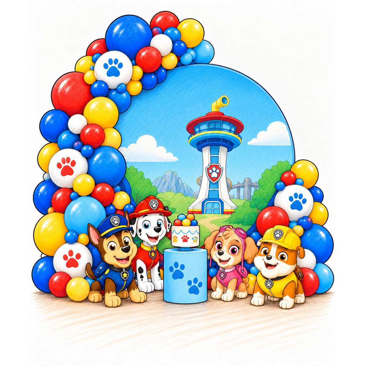 Paw Patrol Balloon Backdrop