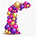 Purple, Pink and Gold Balloon Garland