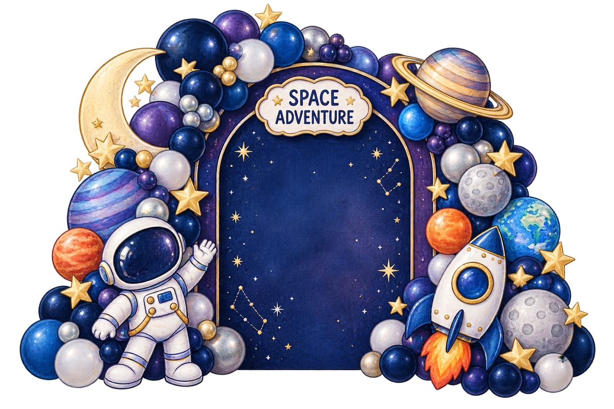 Space Balloon Backdrop