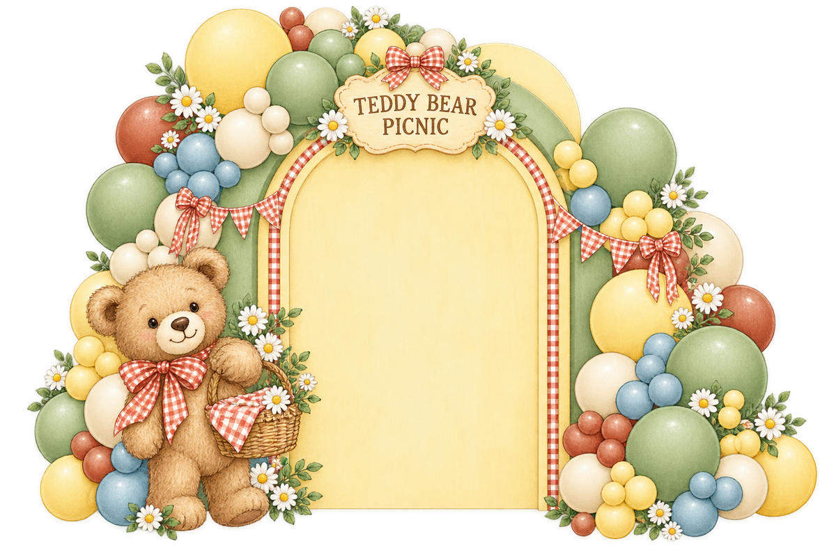 Teddy Bear Picnic Balloon Backdrop
