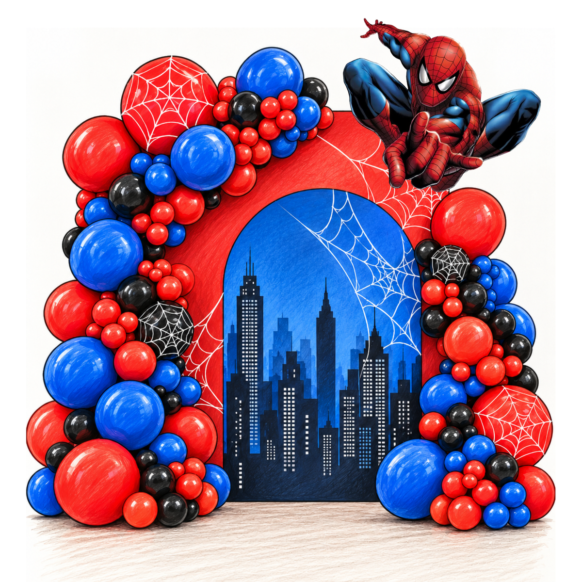 Spiderman Balloon Backdrop