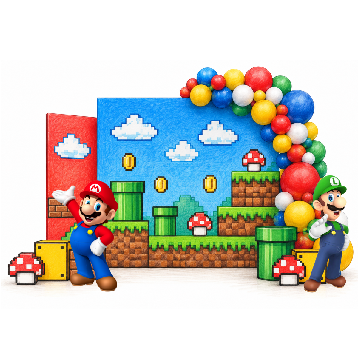 Super Mario Balloon Backdrop