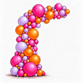 Pink, Orange and Lilac Balloon Garland
