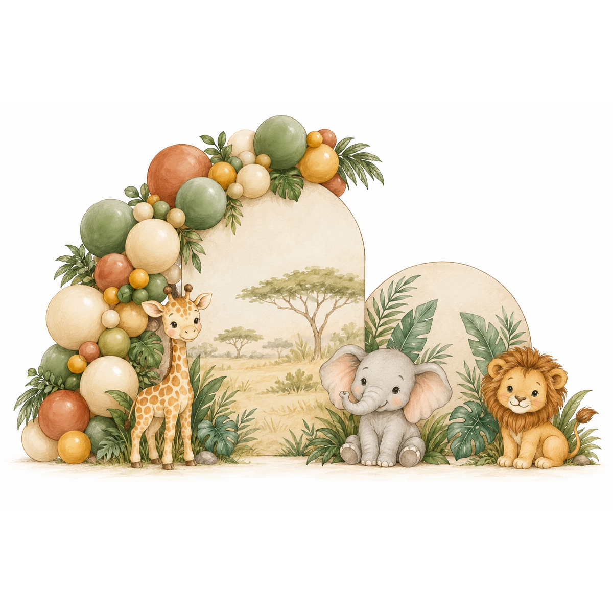 African Safari Balloon Backdrop