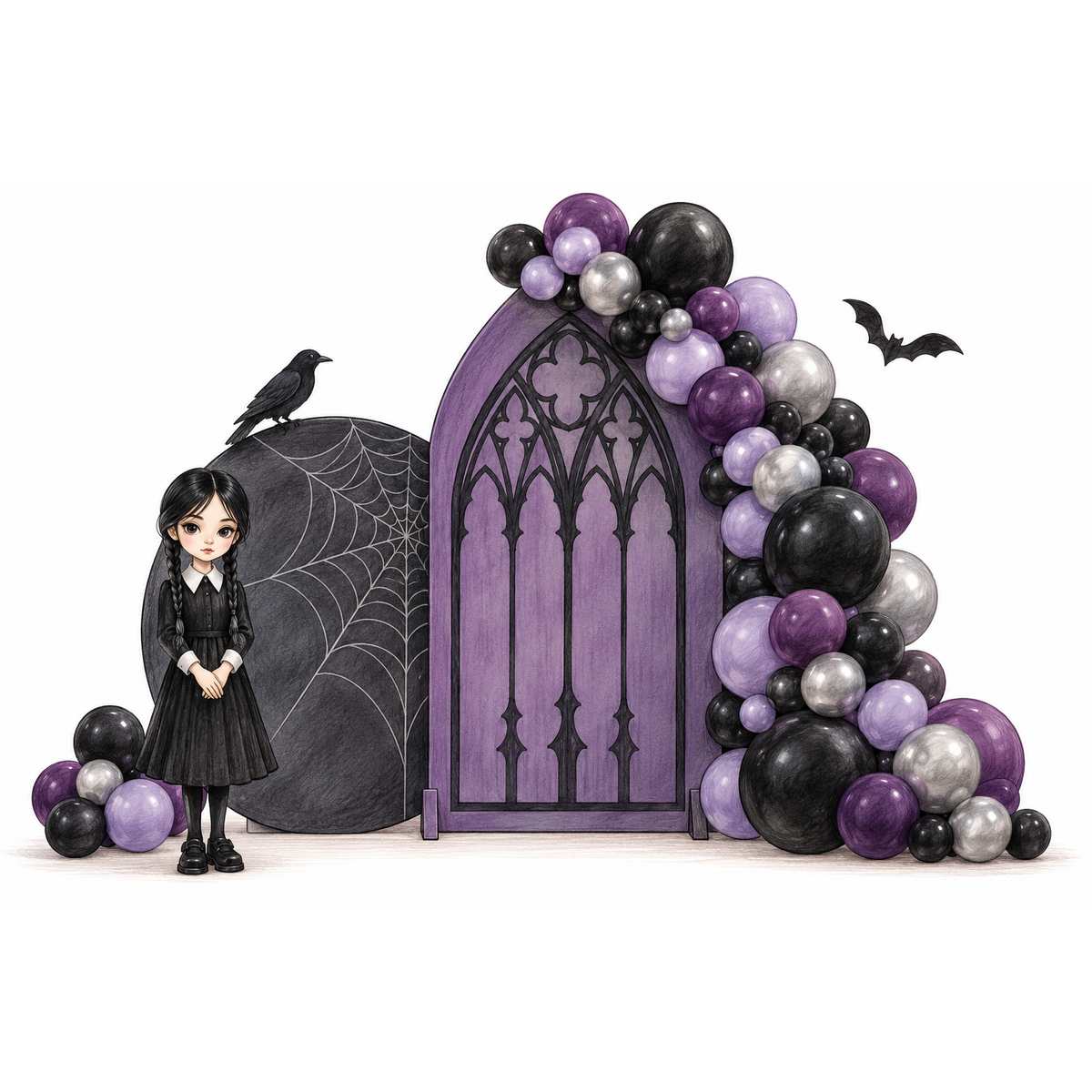 Wednesday Adams Balloon Backdrop