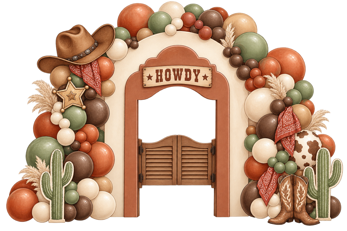 Wild West Cowboy Balloon Backdrop